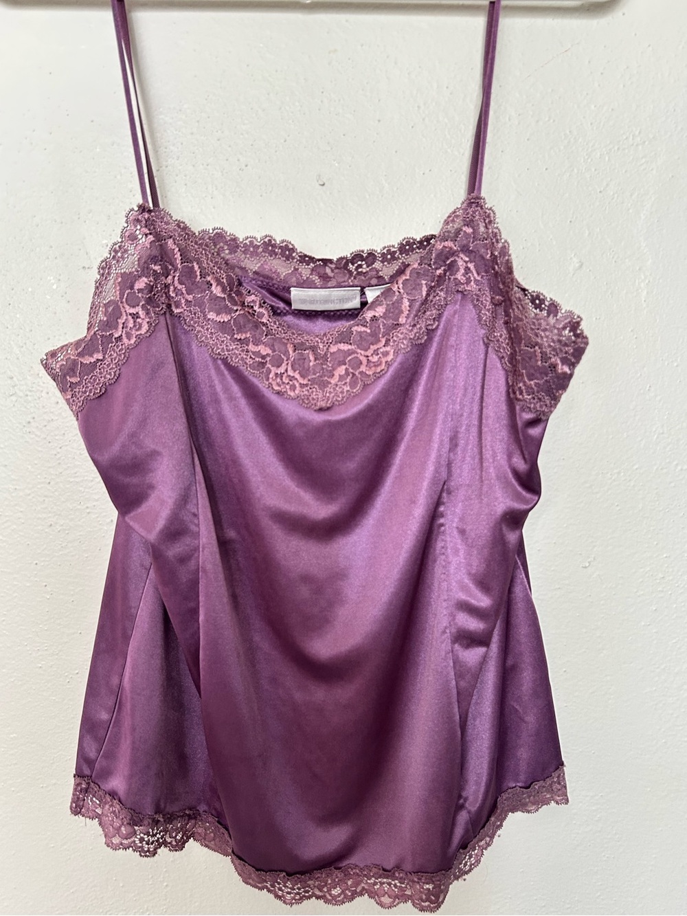 Worthington Vintage Y2k Purple Cami Slip Top Lace Trim Women’s XL Mean Girls